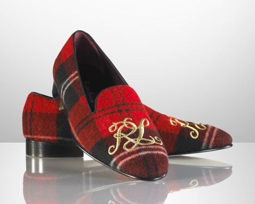 Ralph Lauren Red Tartan Plaid Slipper