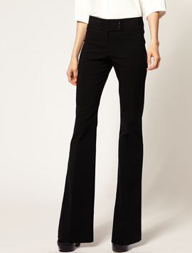 Kick Flare Pants With Button Detail