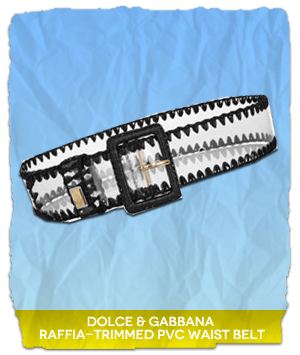 Dolce & Gabbana Raffia Trimmed PVC Waist Belt