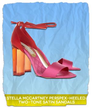 Stella McCartney Perspex Heeled Two Tone Satin Sandals
