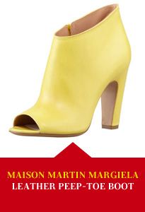 Maison Martin Margiela Leather Peep Toe Ankle Boot