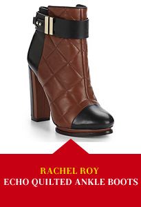 Rachel Roy Echo Quilted Leather Ankle Boots