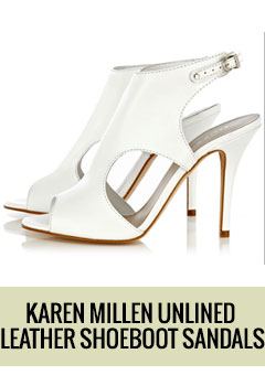 Karen Millen Unlined Leather Shoeboot Sandals