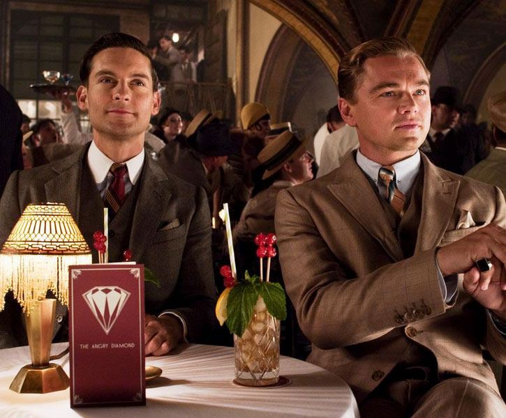 Tobey Maguire (left) Leonardo DiCaprio (right) in Baz Luhrmann’s “The Great Gatsby”