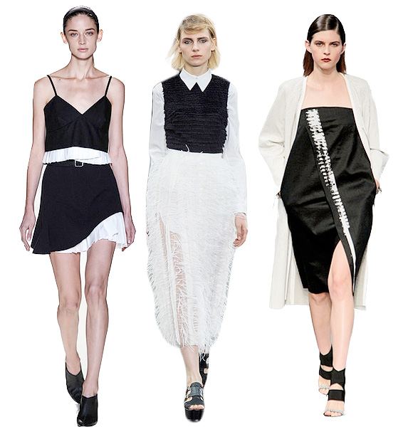 Left to right: Spring/Summer 2014 - Victoria Beckham, Erdem And Helmut Lang