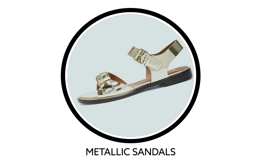 Givenchy Robertha Metallic Calfskin Leather Flat Sandals In Gold